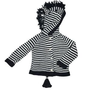 Toto Knits Zebra Handmade Knit Sweater Cardigan